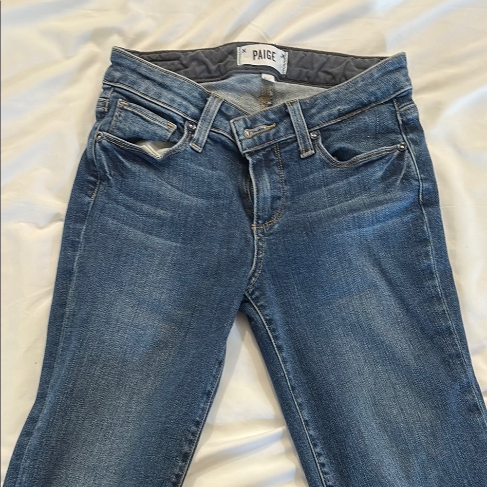 PAIGE Women's Classic Blue Straight Leg Jeans